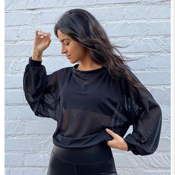 Women's Black Mesh Top - Picture 7 of 7